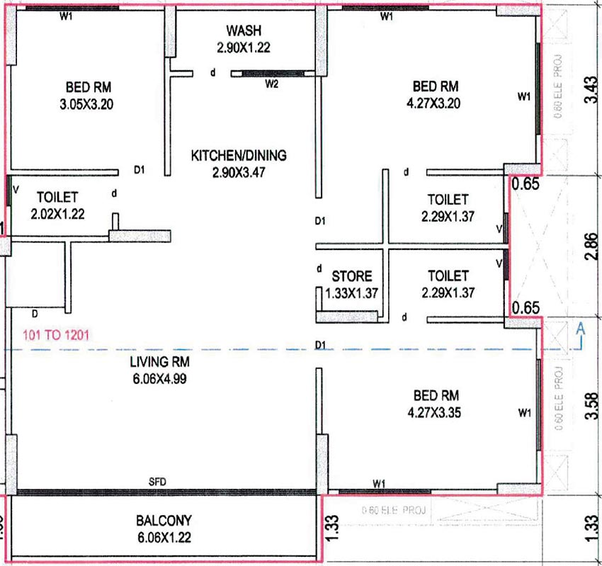 3 BHK Flat in Pramukh Amaya in Palanpur, Surat - Image 814010