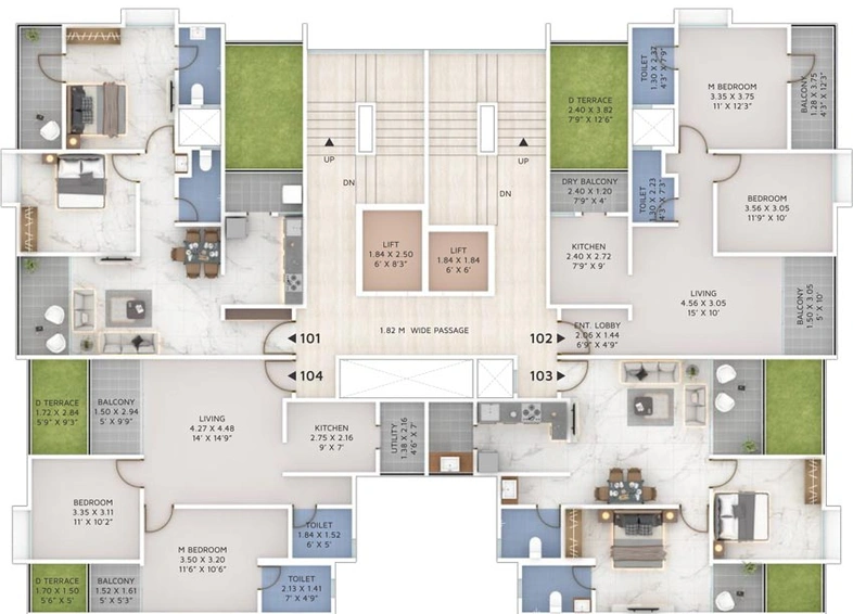Floor Plan of Yash Florencia in Kondhwa, Pune - Image 114115