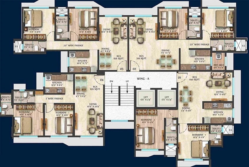 Floor Plan of Gurunam Royal Diamond CHS in Santacruz East, Mumbai - Image 162169