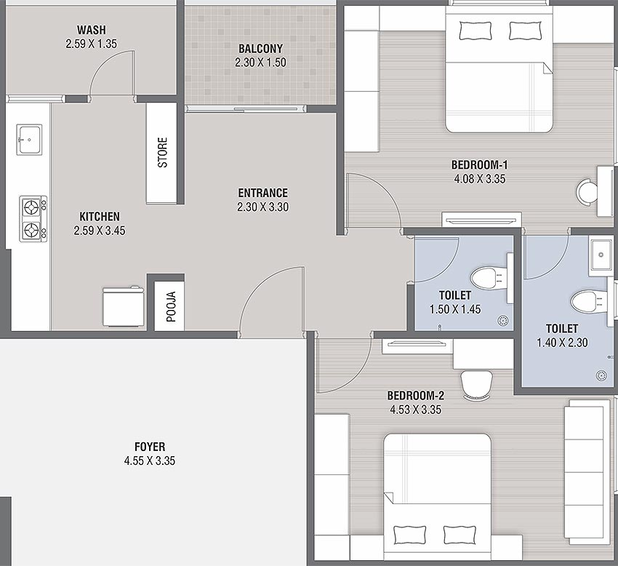 2 BHK Flat in Darsh Raj Panchamrut 2 in Sector 26, Gandhinagar - Image 814087