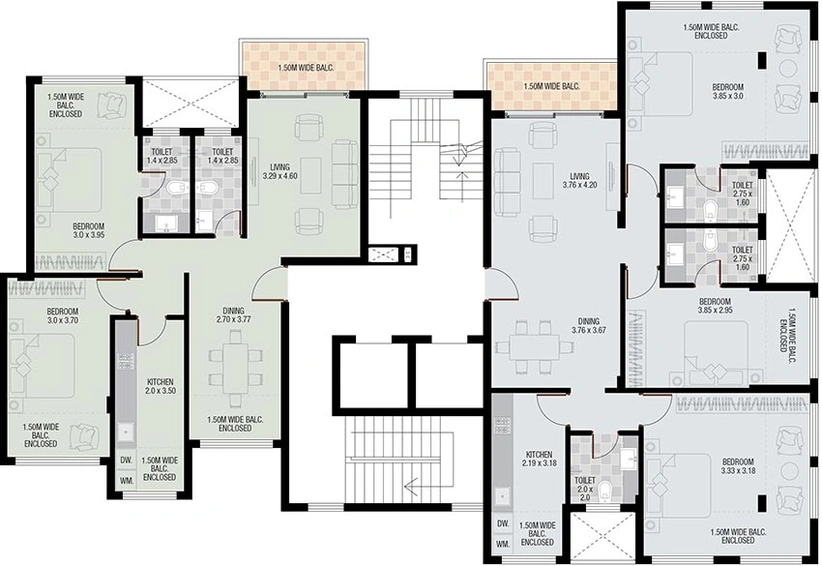Floor Plan of Kamat Prestige in Taleigao, Goa - Image 162256