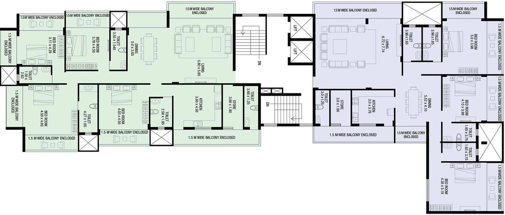 Floor Plan of Kamat Vision in Caranzalem, Goa - Image 162291