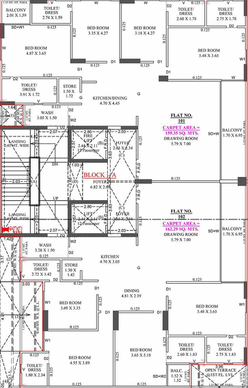 Floor Plan of Pramukh Omkar Rivanta 2 in Randesan, Gandhinagar - Image 162349