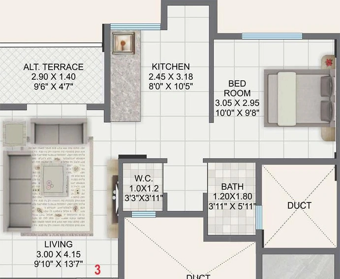 1 BHK Flat in Roongta Shree Tirumala Hari Niwas in Gangapur Road, Nashik - Image 814138