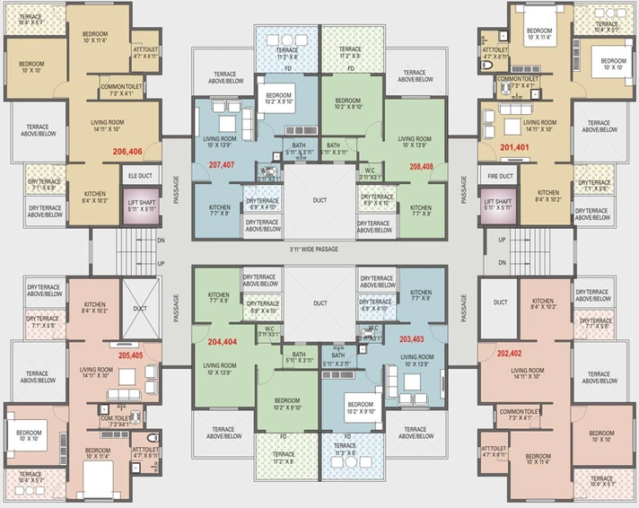 Floor Plan of MKR Bhagirathi Gloria in Chikhali, Pune - Image 114129