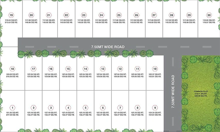 Master Plan of Khushi Pushpak Bungalows in Kalol, Gandhinagar - Image 162555