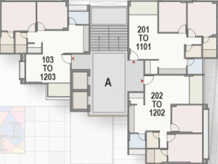 Floor Plan of Parth Radhe Skyline 2 in Nana Chiloda, Ahmedabad - Image 162737