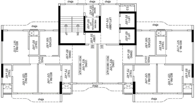 Floor Plan of Gurunam Horizon Tower in Andheri East, Mumbai - Image 162929