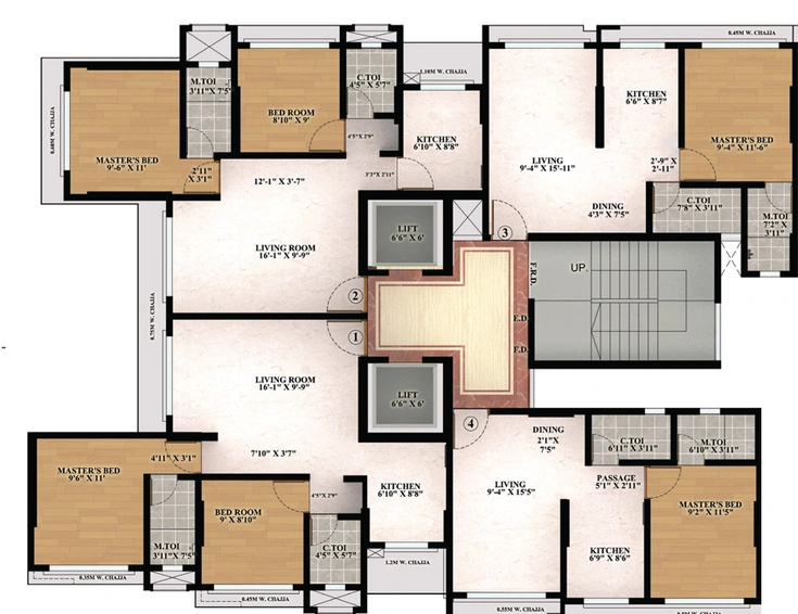 Floor Plan of Mohite Rajas Residency in Ghatkopar East, Mumbai - Image 163034