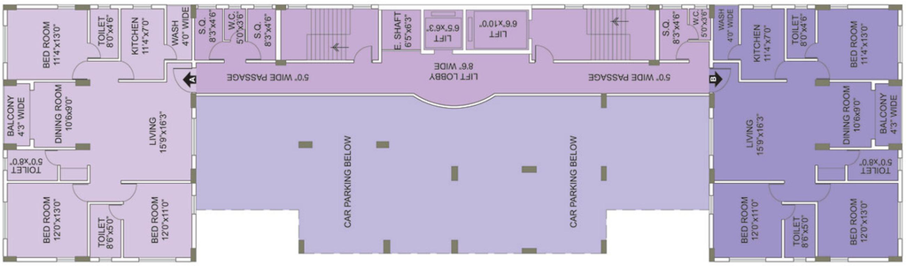 Floor Plan of Aspirations Crescent in Kasba, Kolkata - Image 163060