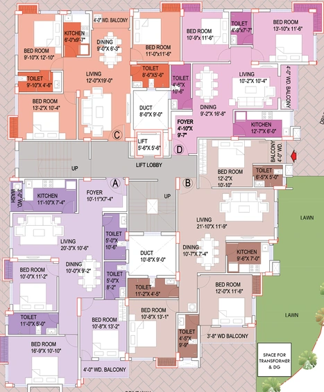 Floor Plan of Aspirations Elegance in Bakul Bagan, Kolkata - Image 163065