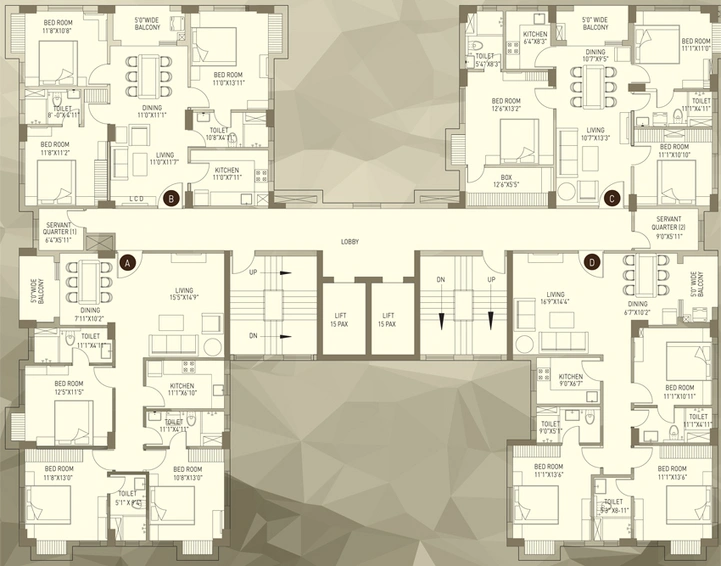 Floor Plan of Avishi Trident in BT Road, Kolkata - Image 163078
