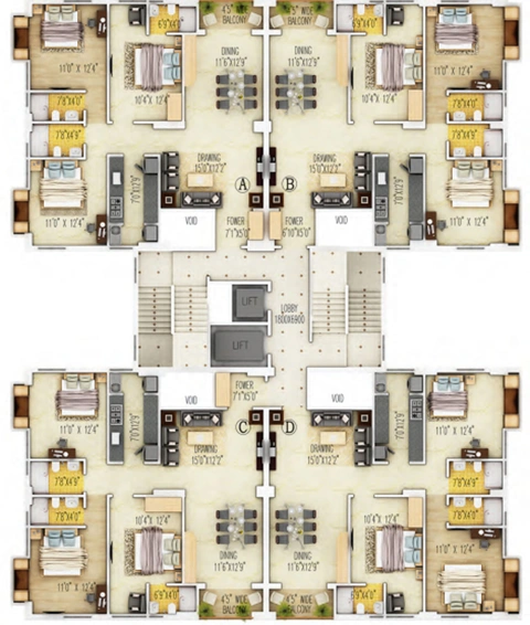 Floor Plan of Signum Aristo in Hatibagan, Kolkata - Image 163084