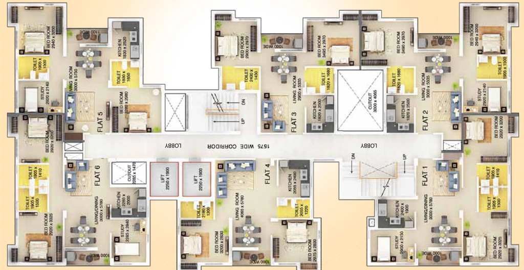 Floor Plan of Signum Parkwoods Estate in Mankundu, Kolkata - Image 163099