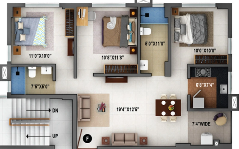 3 BHK Flat in Signum Windflower in Madhyamgram, Kolkata - Image 814336