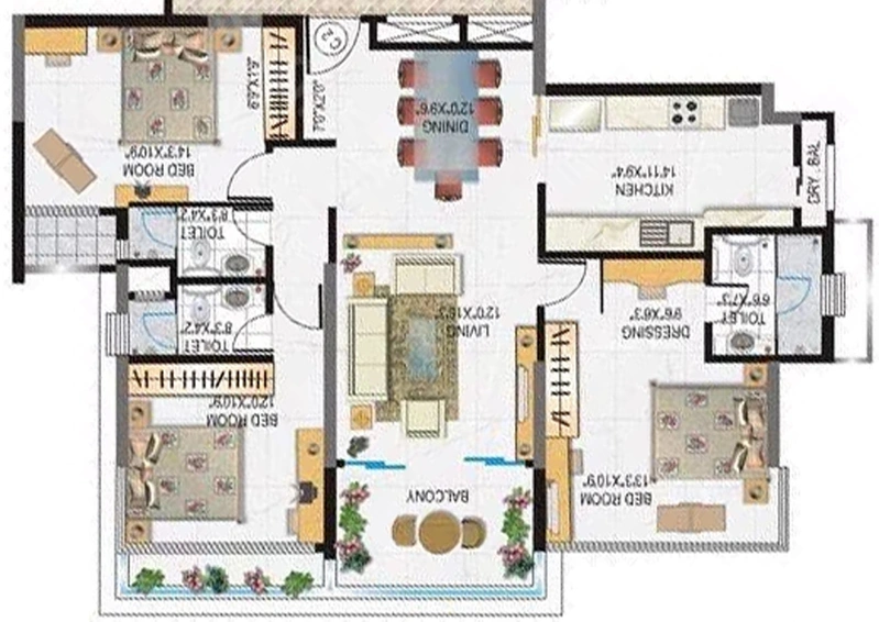 3 BHK Flat in Lokhandwala Whispering Palms Exclusive in Kandivali East, Mumbai - Image 814369