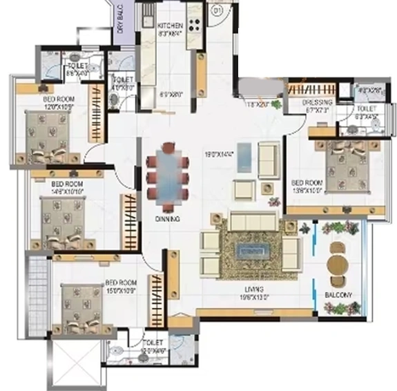 4.5 BHK Flat in Lokhandwala Whispering Palms Exclusive in Kandivali East, Mumbai - Image 814372