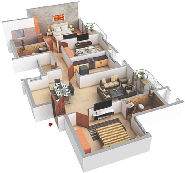 3 BHK Flat in Peninsula Ashok Astoria in Gangapur Road, Nashik - Image 814380
