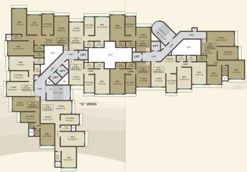 Floor Plan of K Mahadev Samarth Garden in Bhandup West, Mumbai - Image 163631