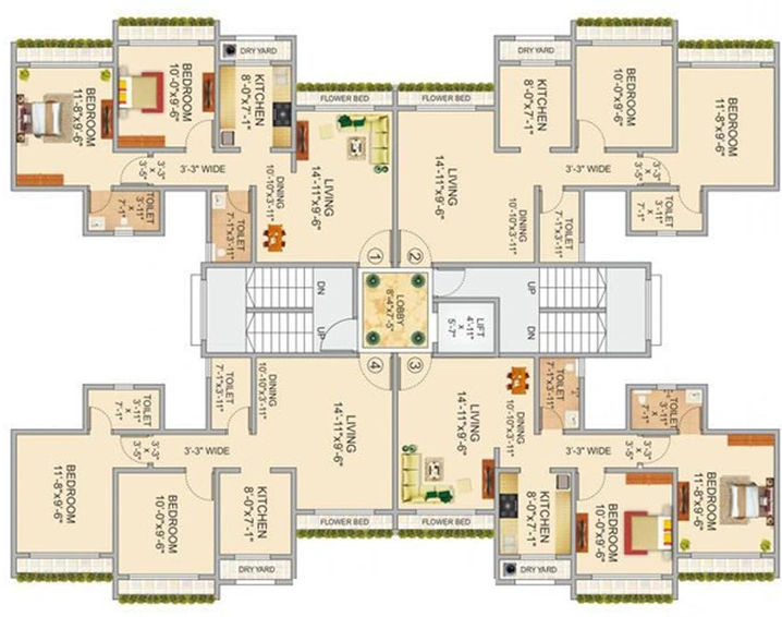 Floor Plan of Veena Dynasty in Vasai East, Palghar - Image 163697