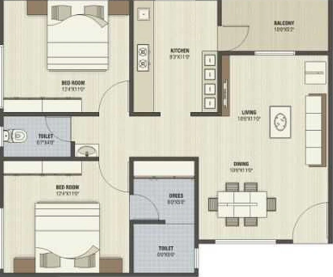 2 BHK Flat in Jash Kamal Sanvi Residency in Dahegam, Gandhinagar - Image 814611