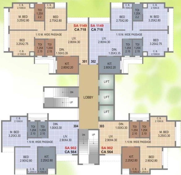 Floor Plan of Haware Citi in Kasarvadavali, Thane - Image 164025