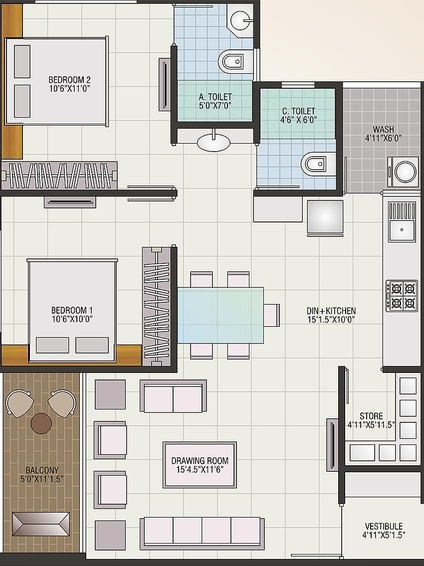 2 BHK Flat in Sanidhya 742 in Kalol, Gandhinagar - Image 814654