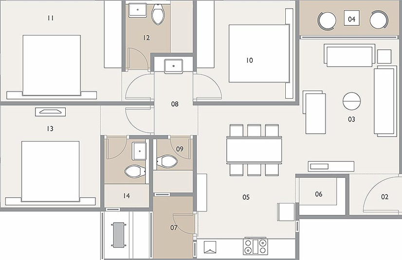 3 BHK Flat in Swetalee Sepal Elegant 3 in Chandkheda, Ahmedabad - Image 814689
