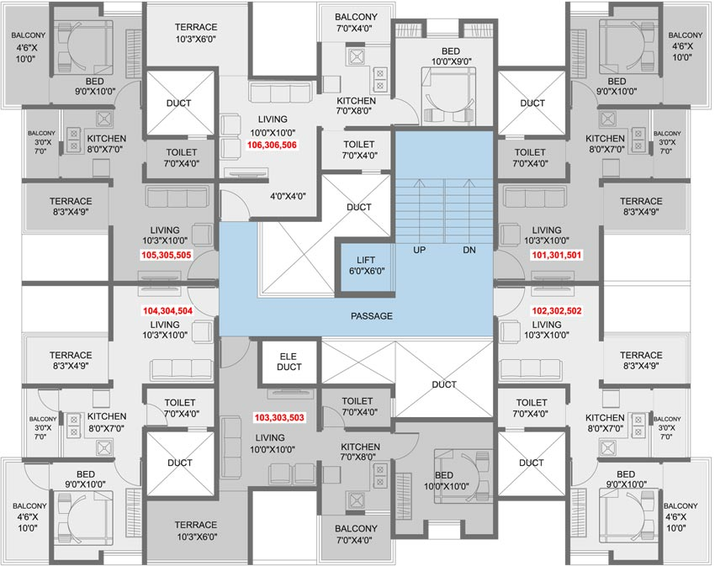 Floor Plan of SK Fortune Vedanta in Kondhwa, Pune - Image 114173