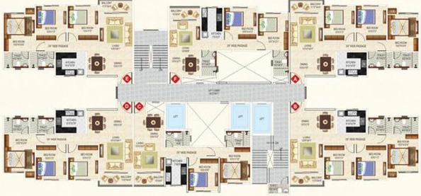 Floor Plan of Ideal Greens in Tollygunge, Kolkata - Image 164247
