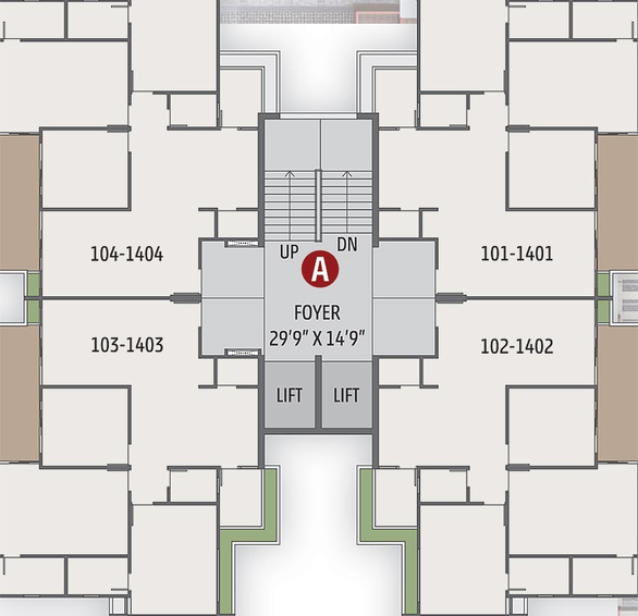 Floor Plan of Ganesh Rishv Octavia in Hanspura, Ahmedabad - Image 164294