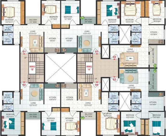 Floor Plan of Shri Sheetal Residency in Nashik Road, Nashik - Image 165280
