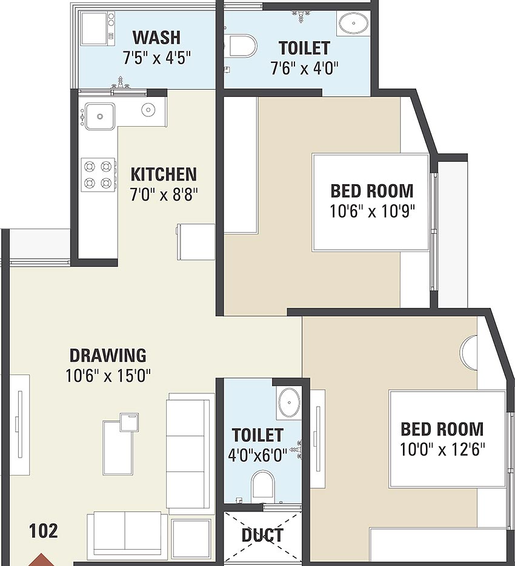 2 BHK Flat in Sthapatya Sagar Paradise in Kalol, Gandhinagar - Image 814774
