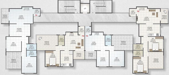 Floor Plan of Roongta Township Phase 4 in Rajiv Nagar, Nashik - Image 165372