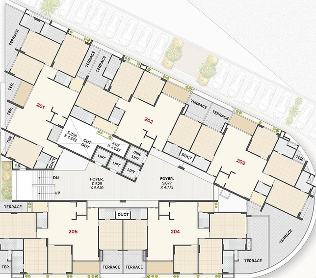 Floor Plan of Sahjanand S Plus in Vavol, Gandhinagar - Image 164529