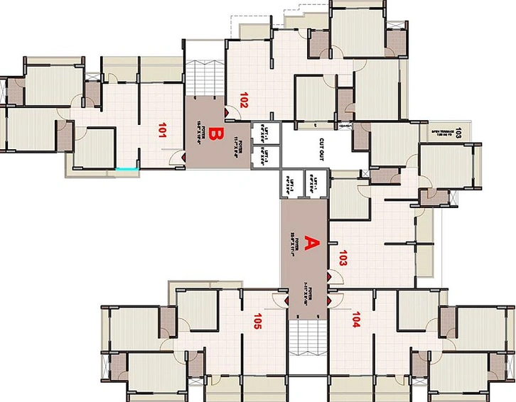 Floor Plan of Sai Flora in Chiloda, Gandhinagar - Image 164606