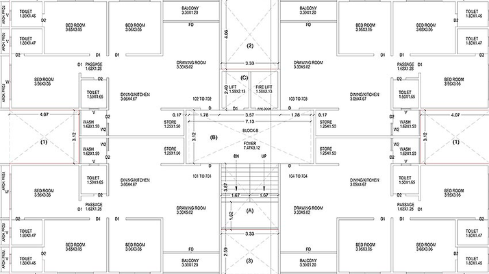 Floor Plan of SR Sai Parisar in Chiloda, Gandhinagar - Image 164639
