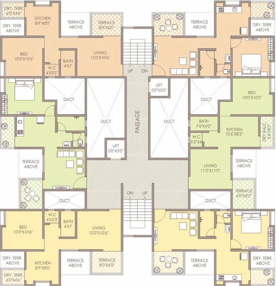 Floor Plan of SK Fortune Shubhan in Kondhwa, Pune - Image 114193