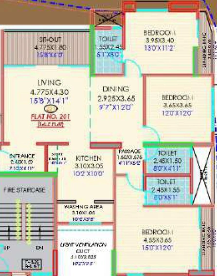 3 BHK Flat in SK Fortune Abhishek Apartment in Erandwane, Pune - Image 749705