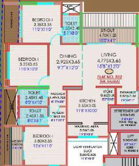 3 BHK Flat in SK Fortune Abhishek Apartment in Erandwane, Pune - Image 749704