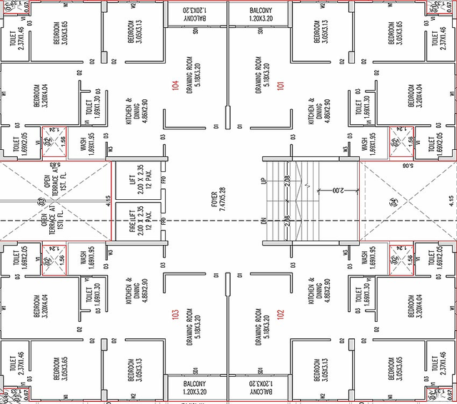 Floor Plan of Heet Shashwat Heights in Adalaj, Gandhinagar - Image 164881