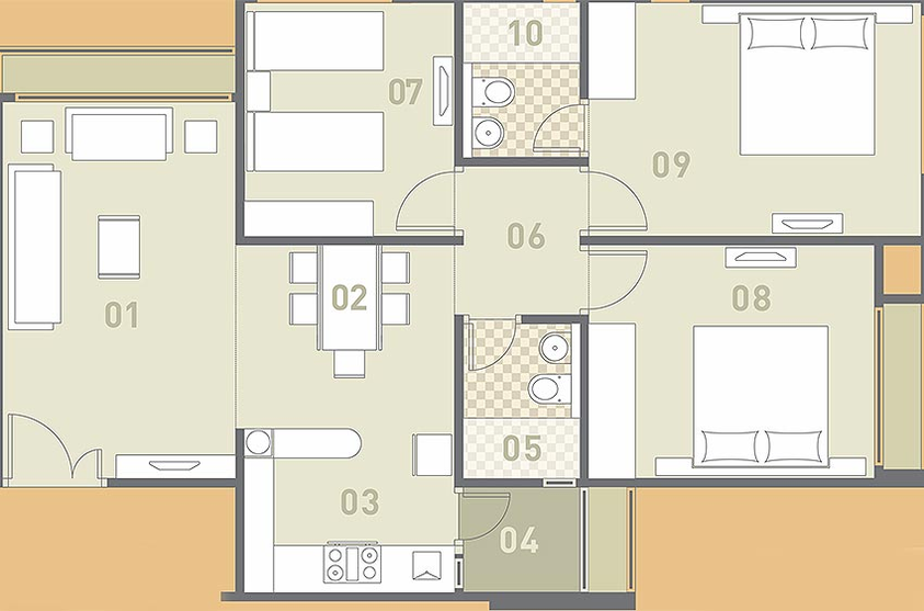 2 BHK Flat in Swetalee Sepal Elegant 4 in Chandkheda, Ahmedabad - Image 814874