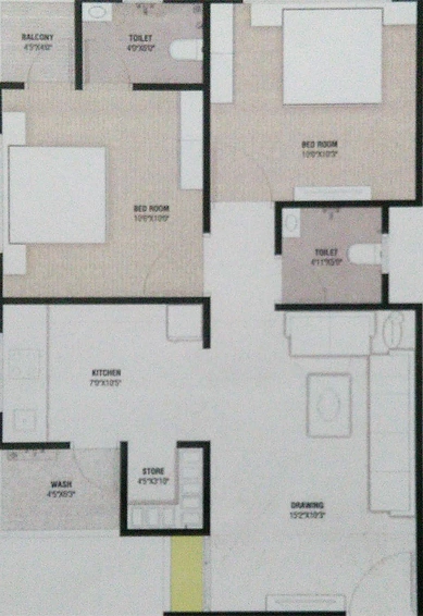 2 BHK Flat in Shree Krishna Shakti Classic in Kalol, Gandhinagar - Image 814902