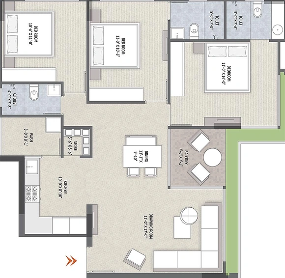 3 BHK Flat in Chandarana Sharnam Aayan in Adalaj, Ahmedabad - Image 814927