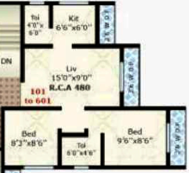 2 BHK Flat in Earth Siddheswar Heights in Nalasopara West, Palghar - Image 814930