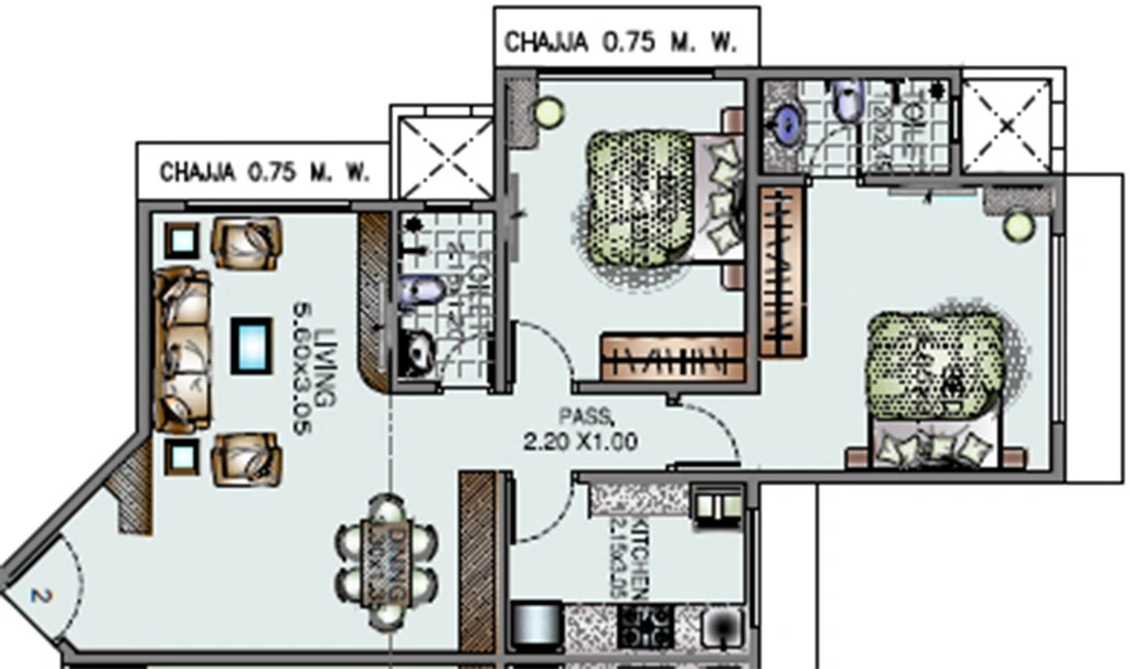 2 BHK Flat in Sabari Shaan in Chembur East, Mumbai - Image 814938