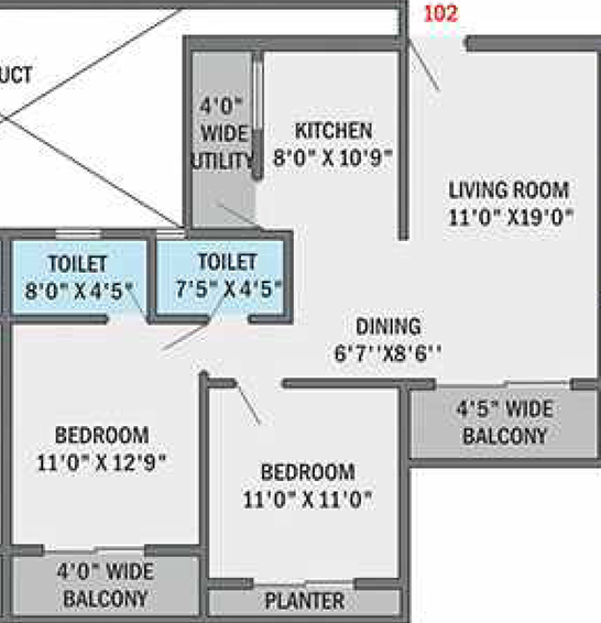 2 BHK Flat in Atharva Sapphire in Wardha Road, Nagpur - Image 749907