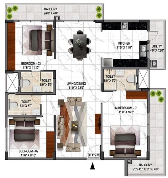 3 BHK Flat in Acorn Hive in Gopasandra, Bangalore - Image 815072