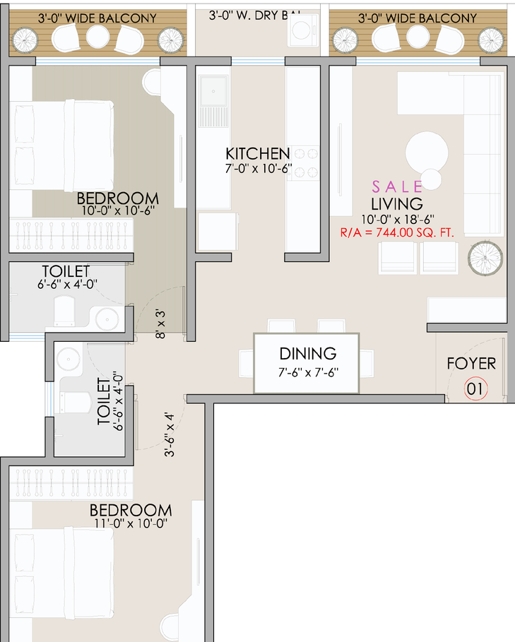 2 BHK Flat in Vira Perfect Parla in Vile Parle East, Mumbai - Image 815074