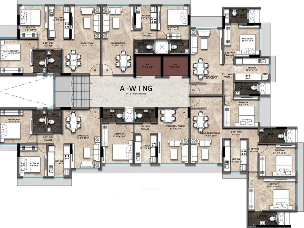 Floor Plan of Sanghvi Aria in Santacruz East, Mumbai - Image 165793
